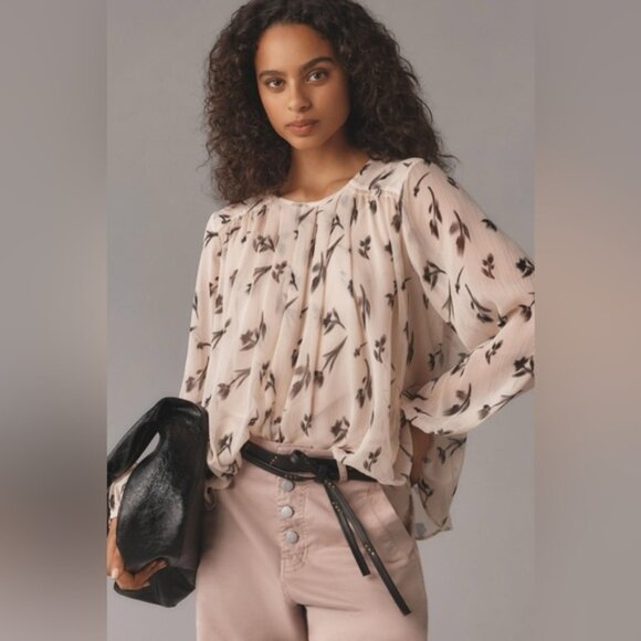 Anthropologie Tops - NWT Size M  Maeve LongSleeve Pleated Peasant Blouse